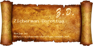 Zicherman Dorottya névjegykártya